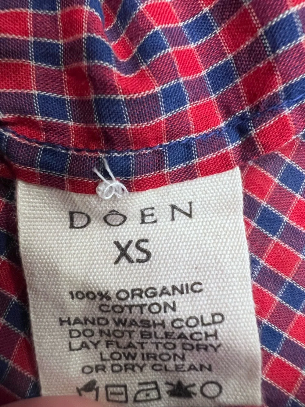 Doen Women's Red Jane Checked Cotton-voile Blouse - Picture 7 of 8